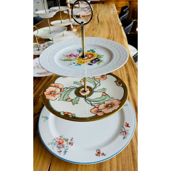 Three-Tier Dessert Stand | Vintage‎ China Cupcake Stand | Wedding Décor - Picture 1 of 9